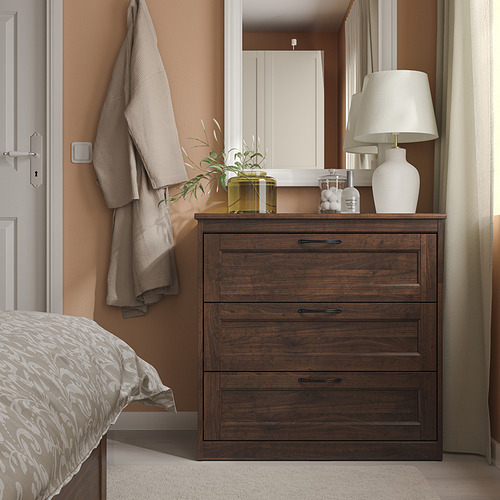 SONGESAND chest of 3 drawers brown - IKEA