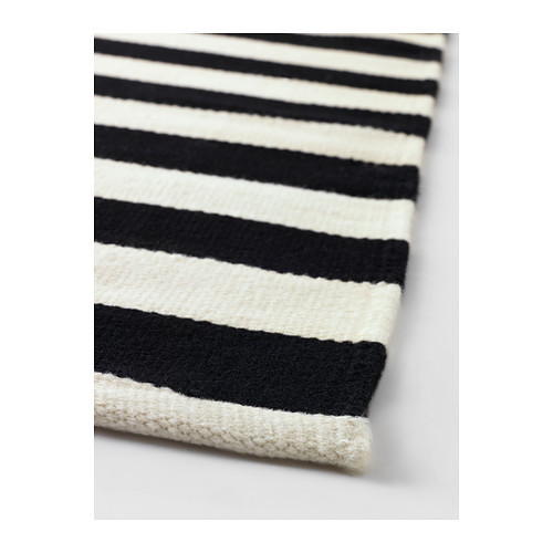STOCKHOLM rug, flatwoven handmade/striped black/off-white - IKEA