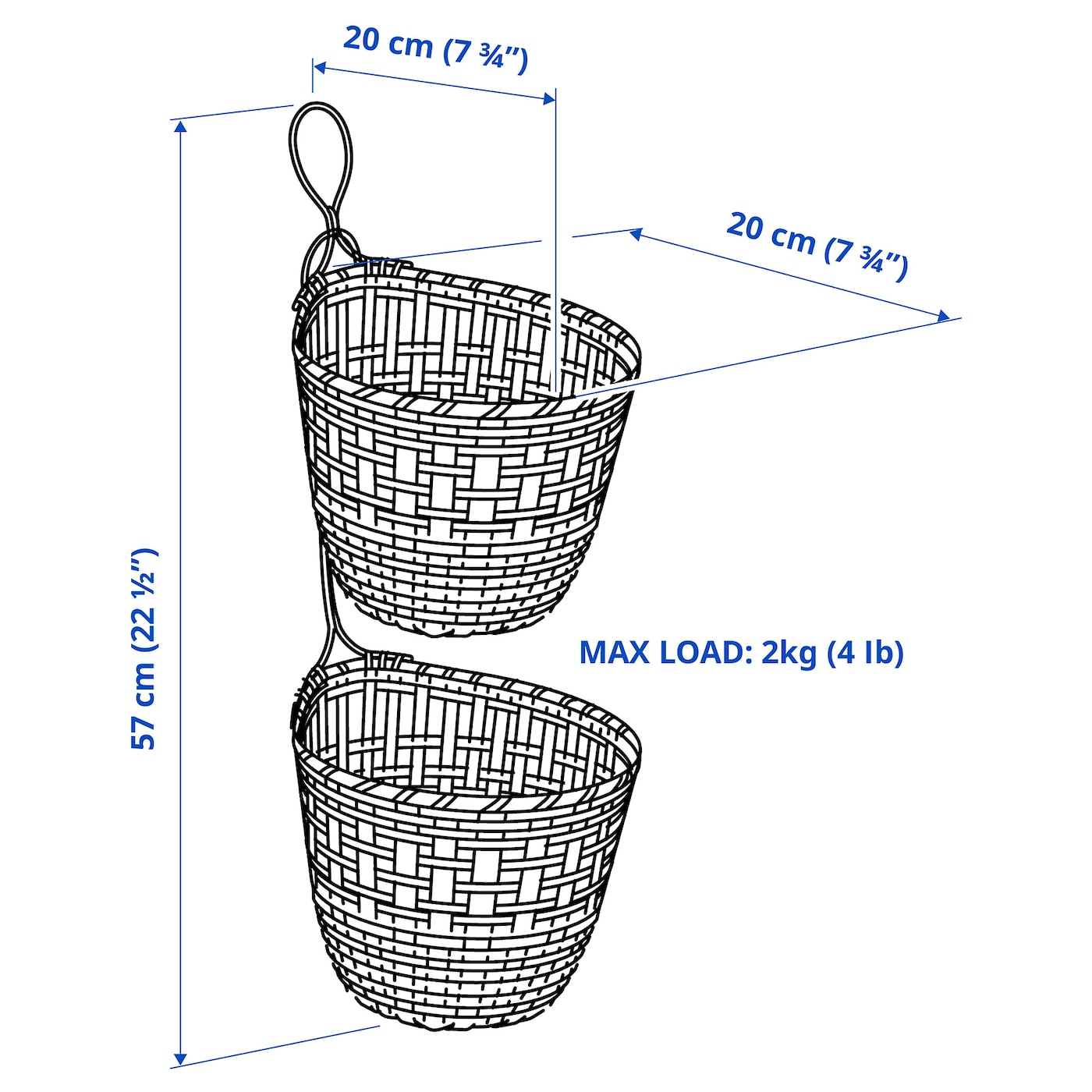 TOLKNING 托克宁挂篮，2件组手工制作竹- IKEA