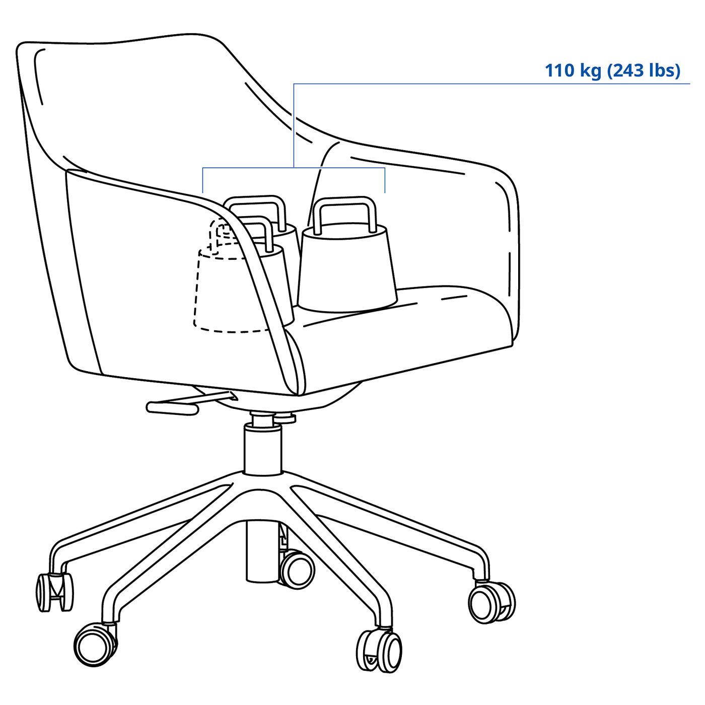 TOSSBERG 托斯贝利/ LÅNGFJÄLL 隆菲尔会议椅刚纳瑞德米黄色/白色- IKEA