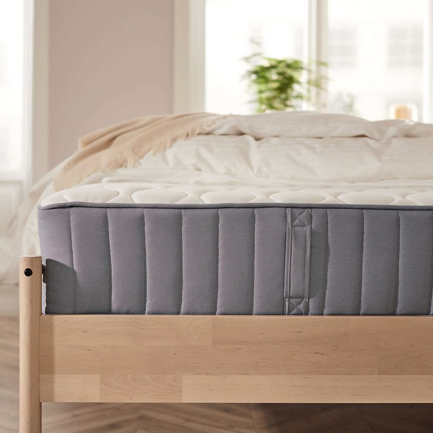 VÅGSTRANDA 沃斯棠袋装弹簧床垫超硬/浅蓝色- IKEA