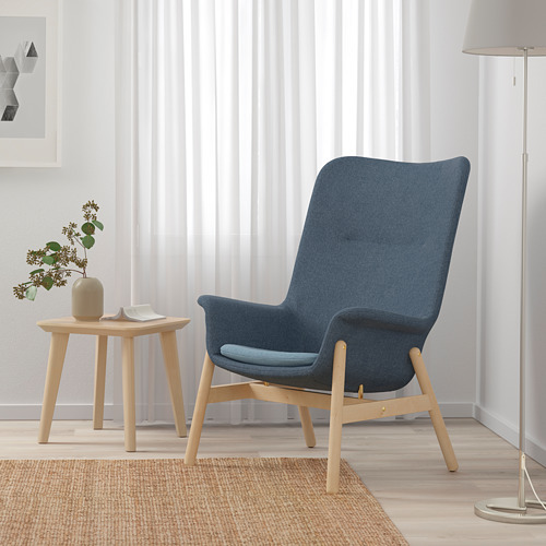 VEDBO high-back armchair Gunnared blue - IKEA