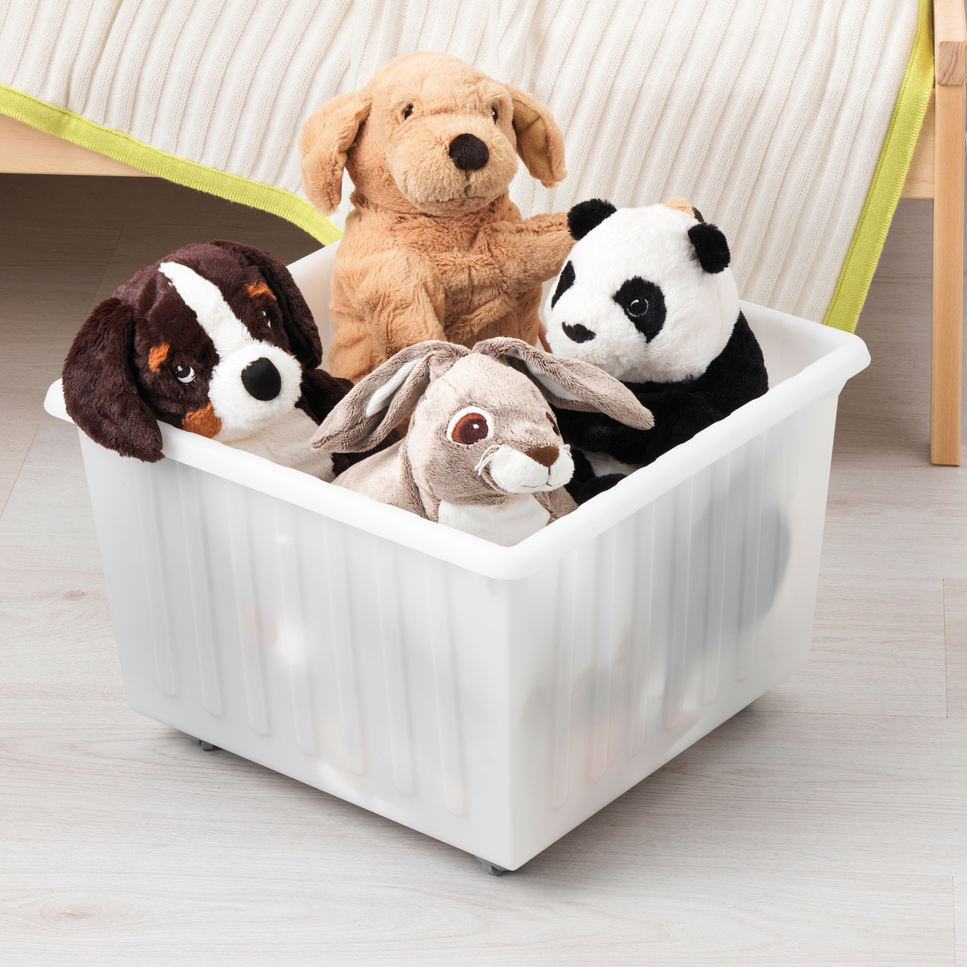 VESSLA 维斯勒附脚轮储物箱白色- IKEA