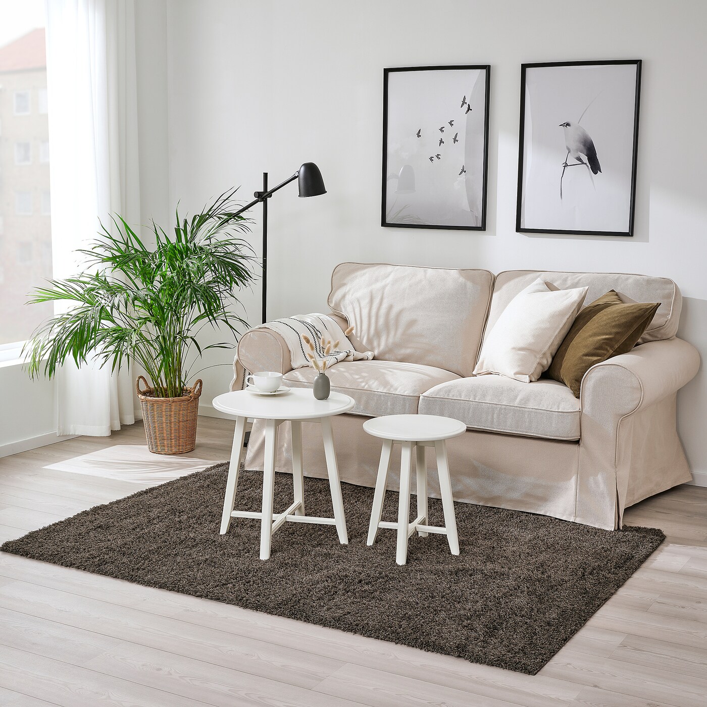 VINDEBÄK 文德拜长绒地毯灰褐色- IKEA