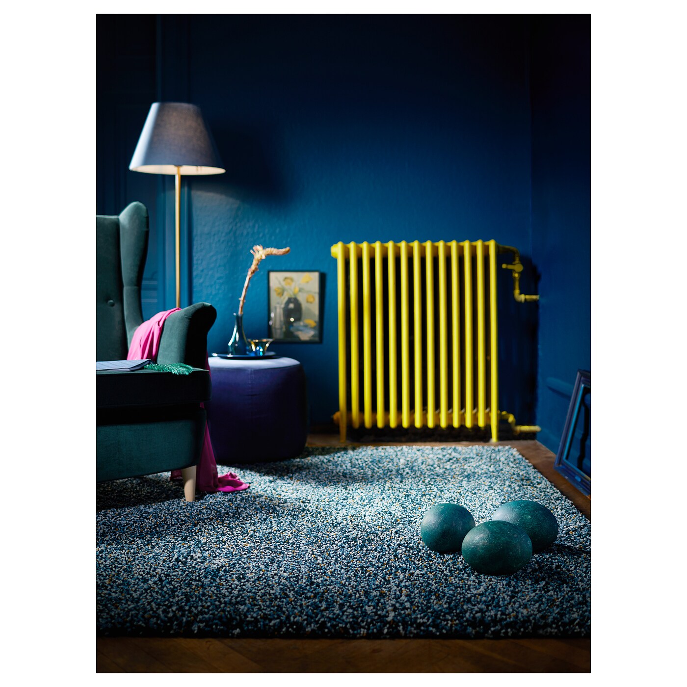VINDUM 温德姆长绒地毯蓝绿色- IKEA