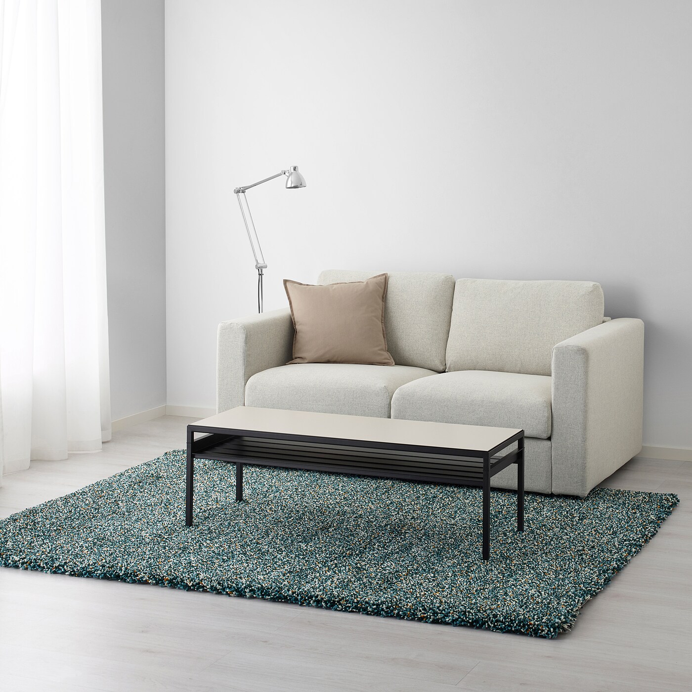 【極美品】IKEA VINDUM ラグ グリーン　170x230 cm VINDUM ヴィンドゥム ラグ パイル長, グリーン, 170x230 cm - IKEA