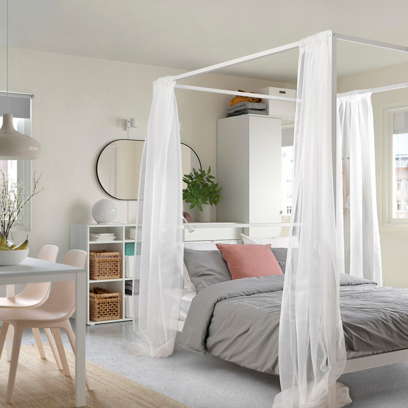 VITARNA 维塔纳四柱床架白色- IKEA
