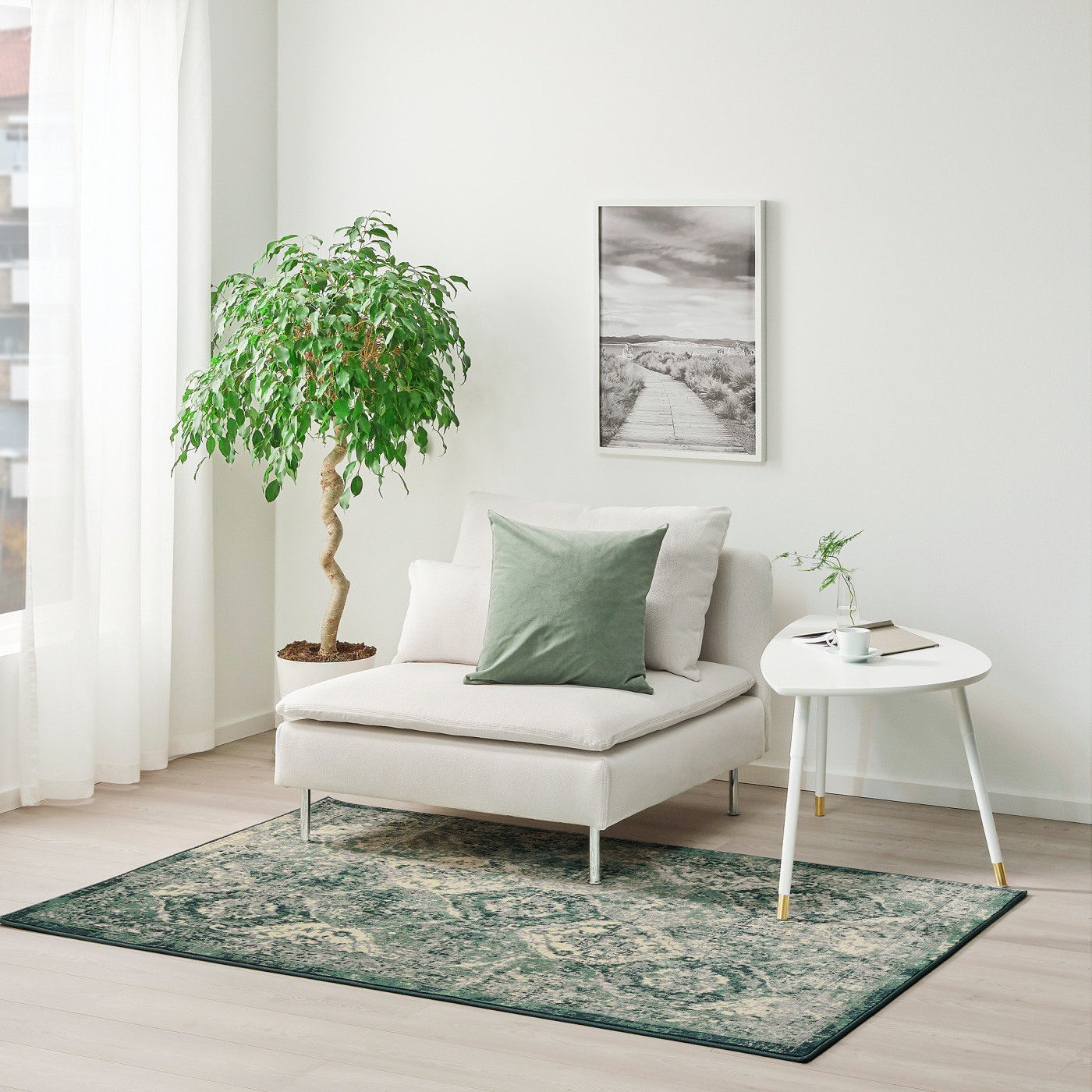 VONSBÄK 翁斯拜克短绒地毯绿色- IKEA