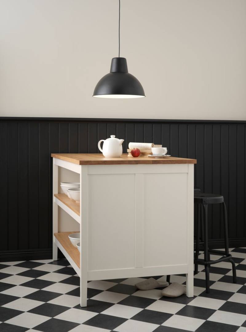 VADHOLMA kitchen island black/oak - IKEA