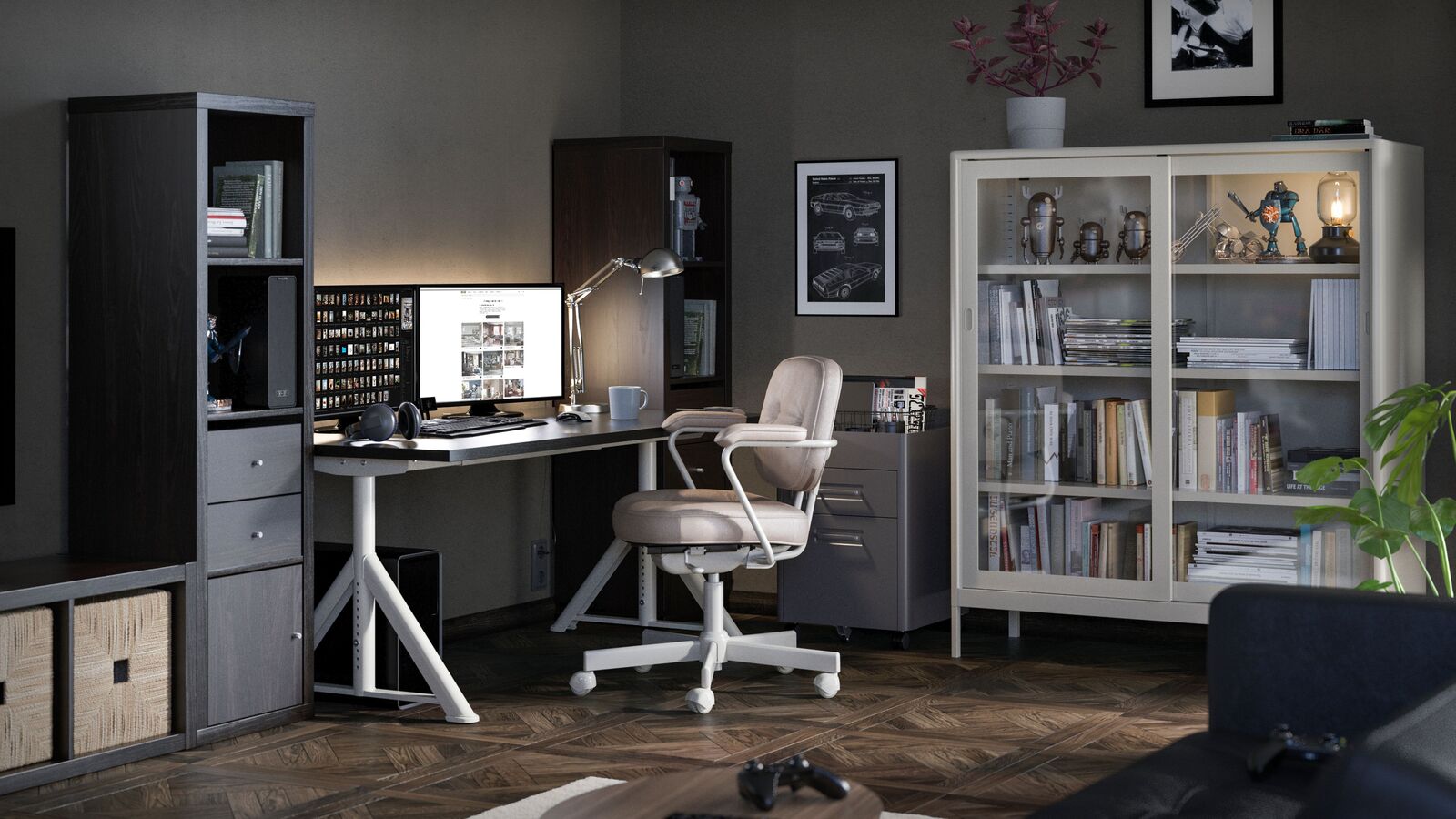 IDÅSEN desk black/beige - IKEA