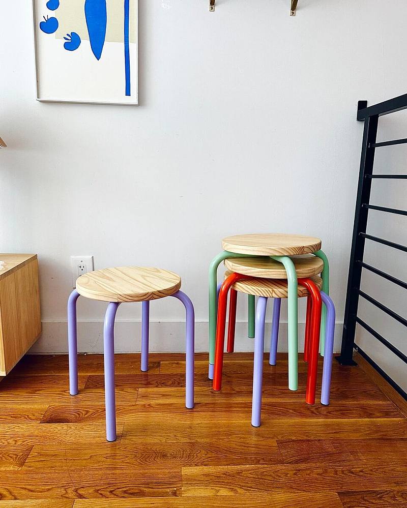 JUTEBODA stool natural/white - IKEA
