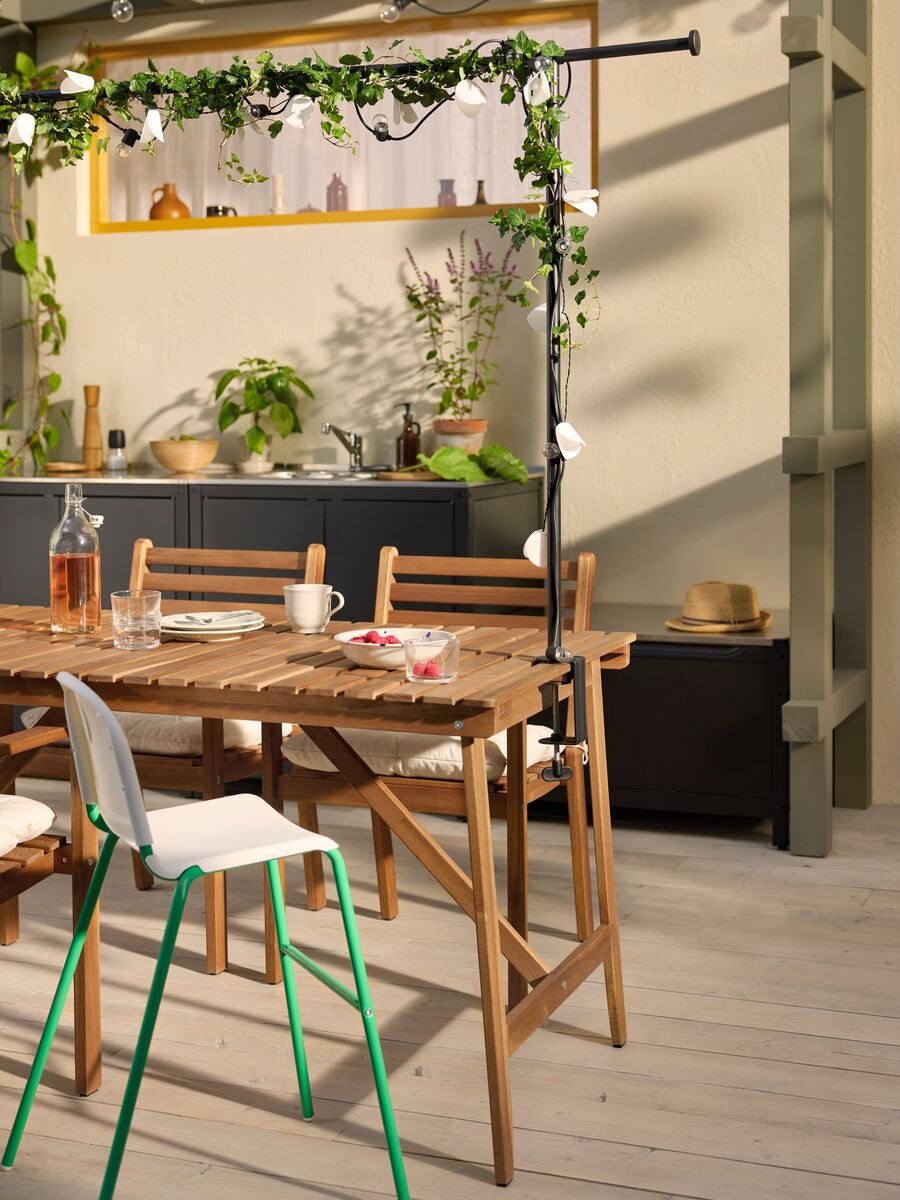 ASKHOLMEN chair with armrests, outdoor acacia - IKEA