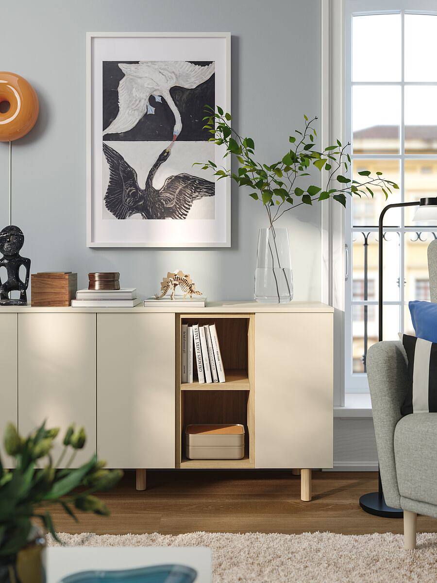 BULLERREMSA rug, high pile black grey/white - IKEA