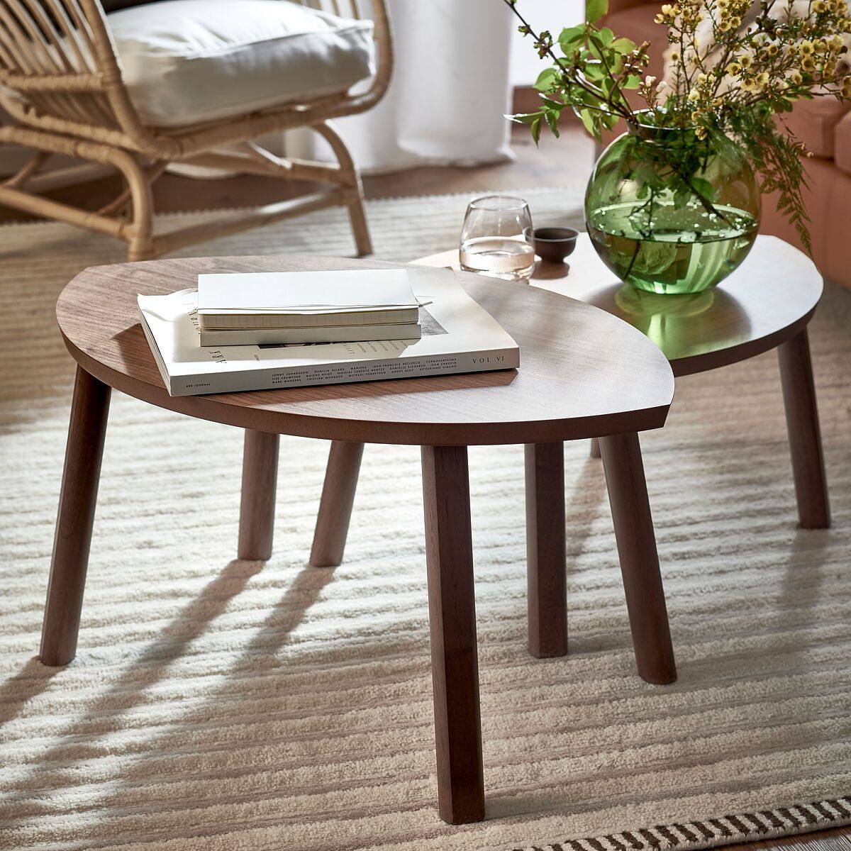 STOCKHOLM nest of tables, set of 2 walnut veneer - IKEA