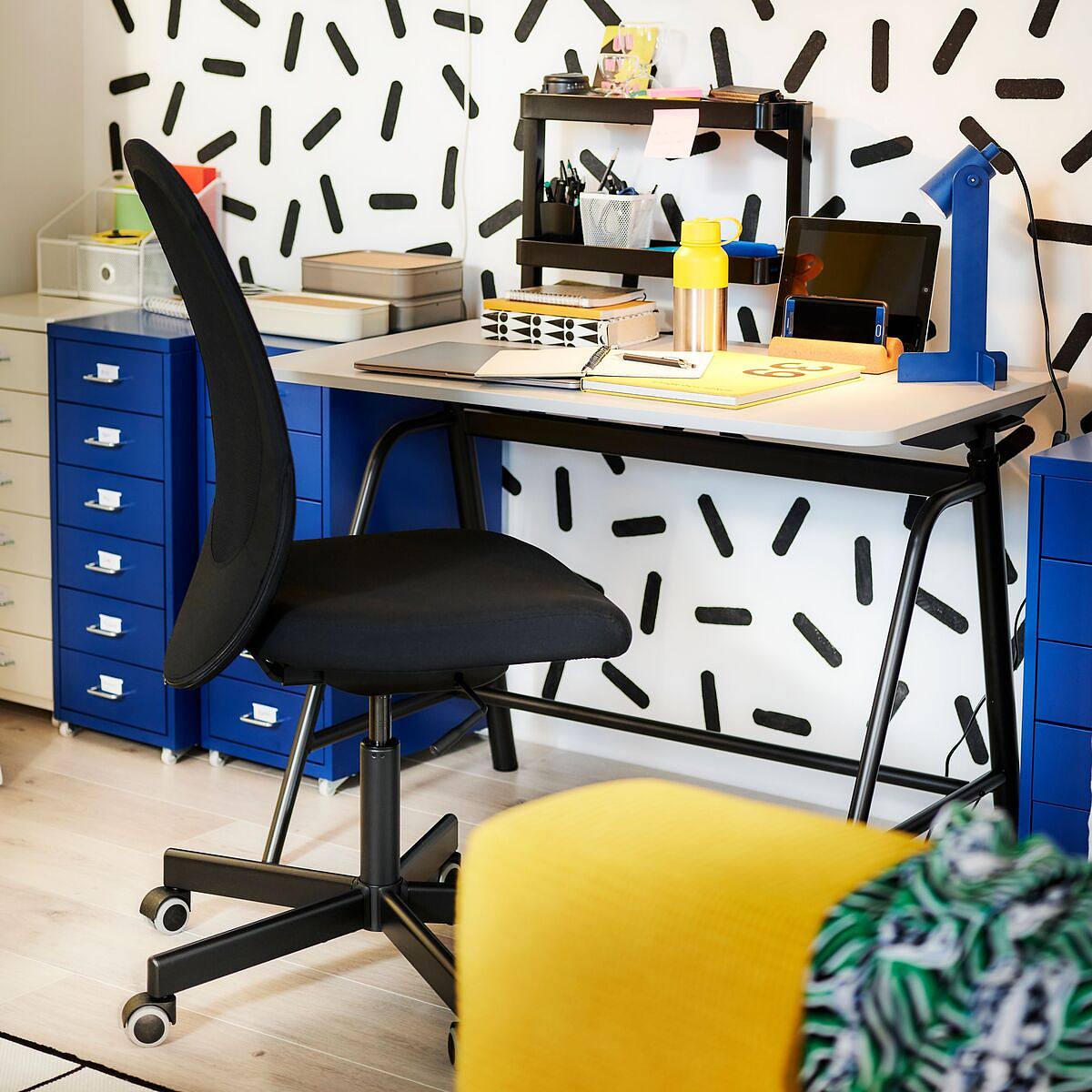 GLADHÖJDEN desk sit/stand light grey/anthracite - IKEA