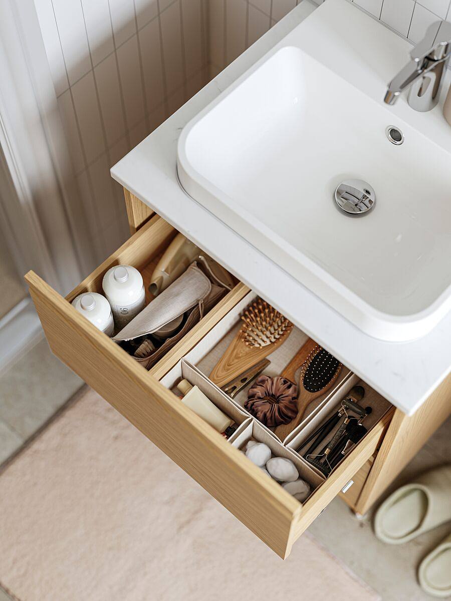 BOLLÖSUND drawer organisers, set of 4 beige - IKEA