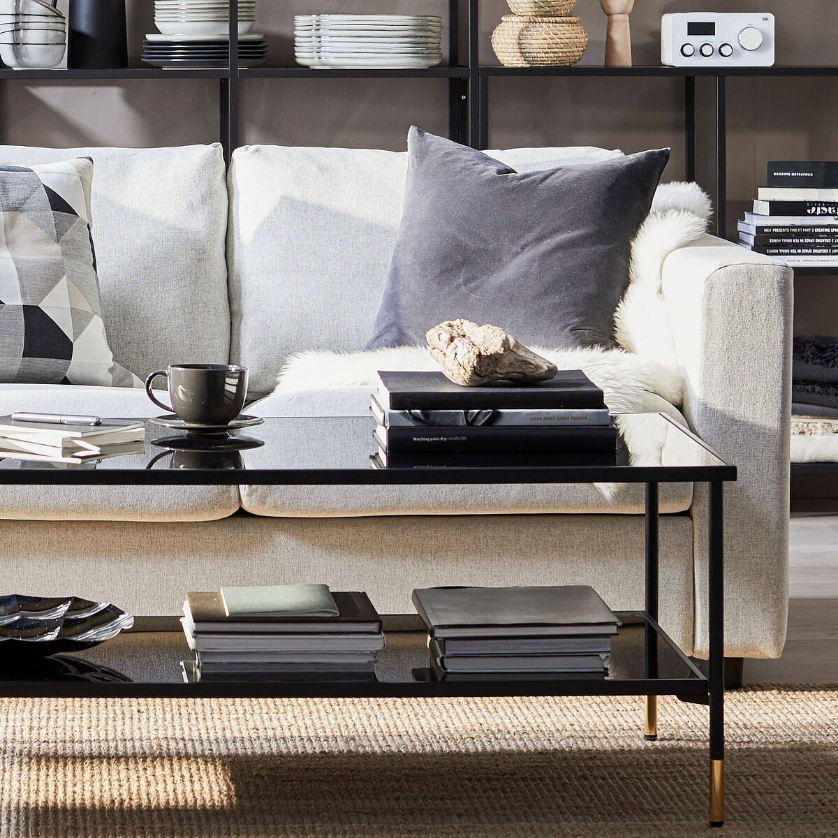 ÄSPERÖD coffee table black/glass black - IKEA