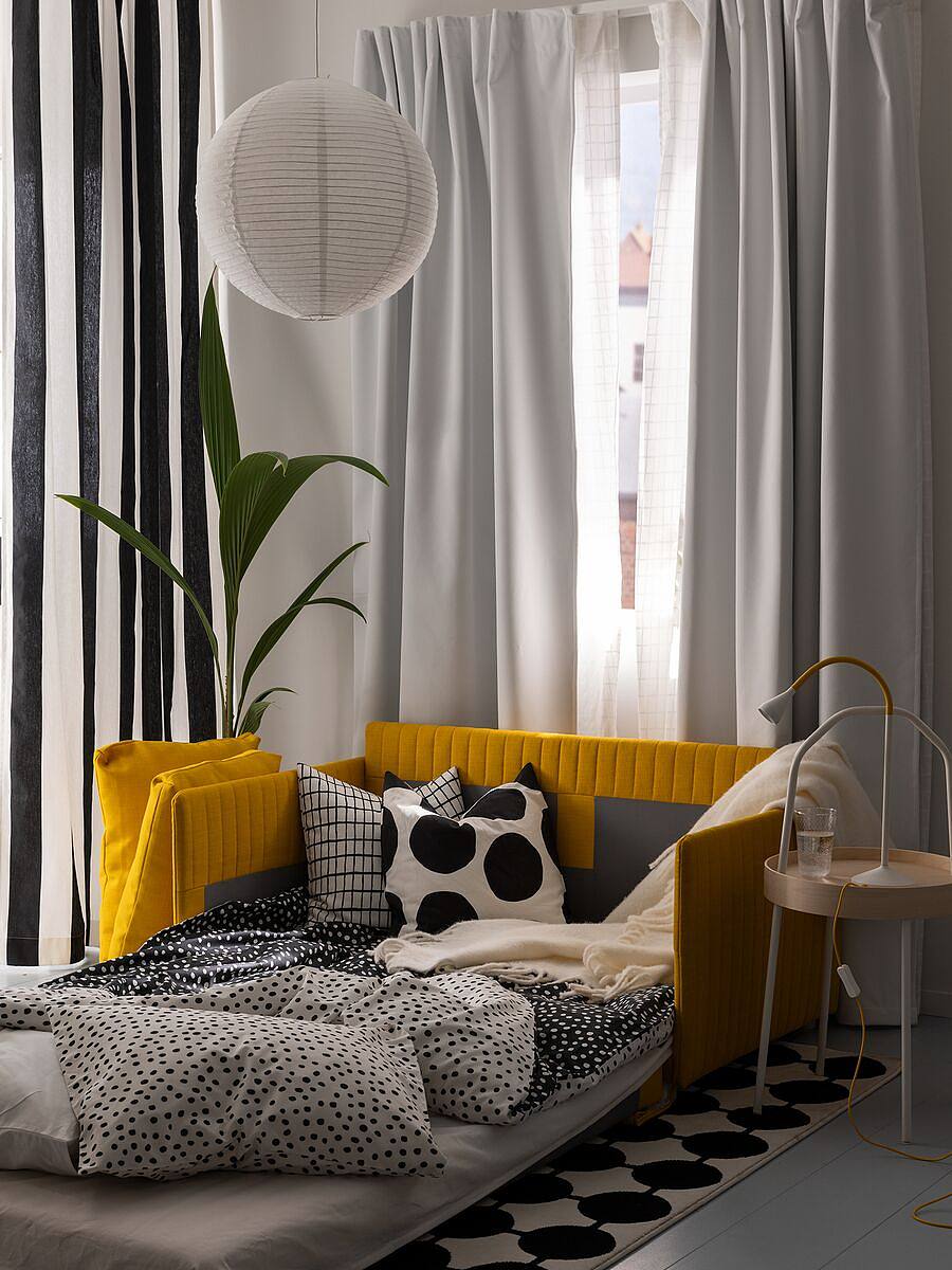 HAMMARN sofa-bed Knisa dark grey/black - IKEA