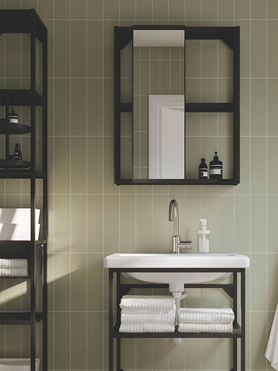 ENHET mirror cabinet anthracite - IKEA