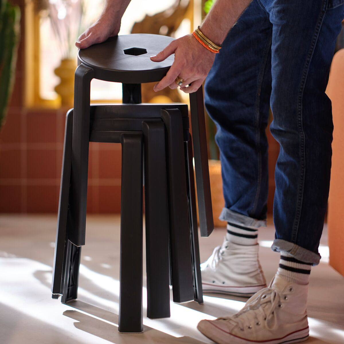 JUTEBODA stool natural/white - IKEA