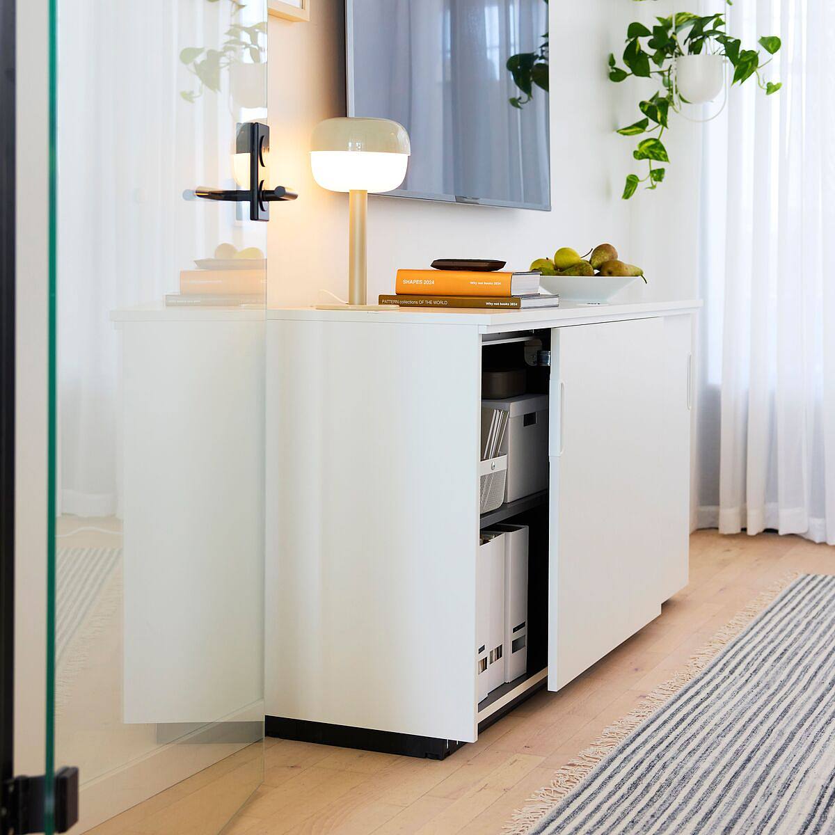 IKEA GALANTシリーズ　廃盤品　ホワイト　三段　付属品付き　新生活 GALANT cabinet with sliding doors white - IKEA