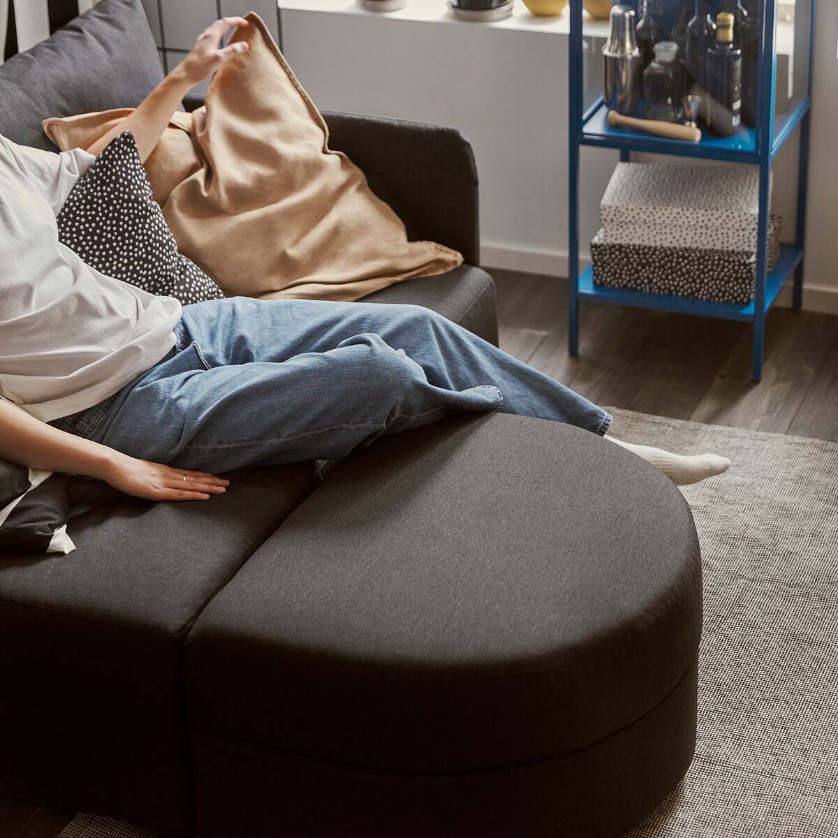 LINDÅKRA 2-seat sofa-bed Vissle dark grey - IKEA