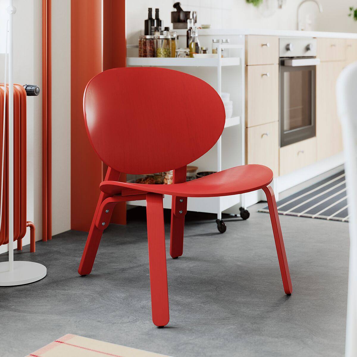 FRÖSET easy chair red stained oak veneer - IKEA