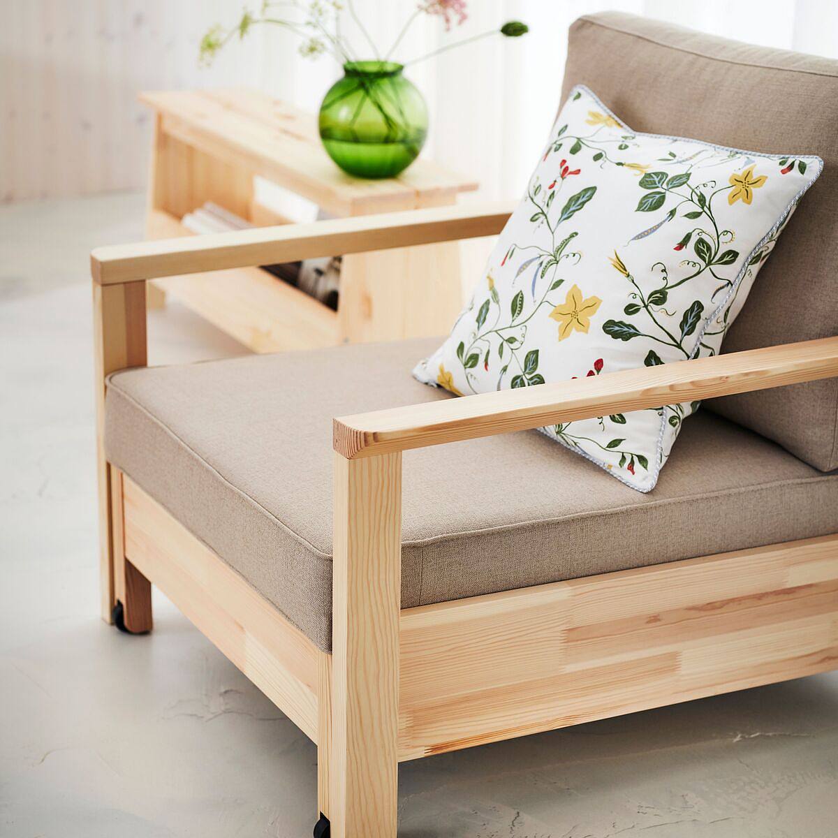 TORNSBORG armchair-bed Naggen beige/pine - IKEA