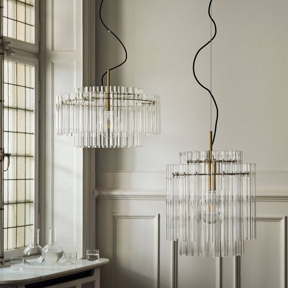 STOCKHOLM 2025 pendant lamp glass/brass-plated - IKEA