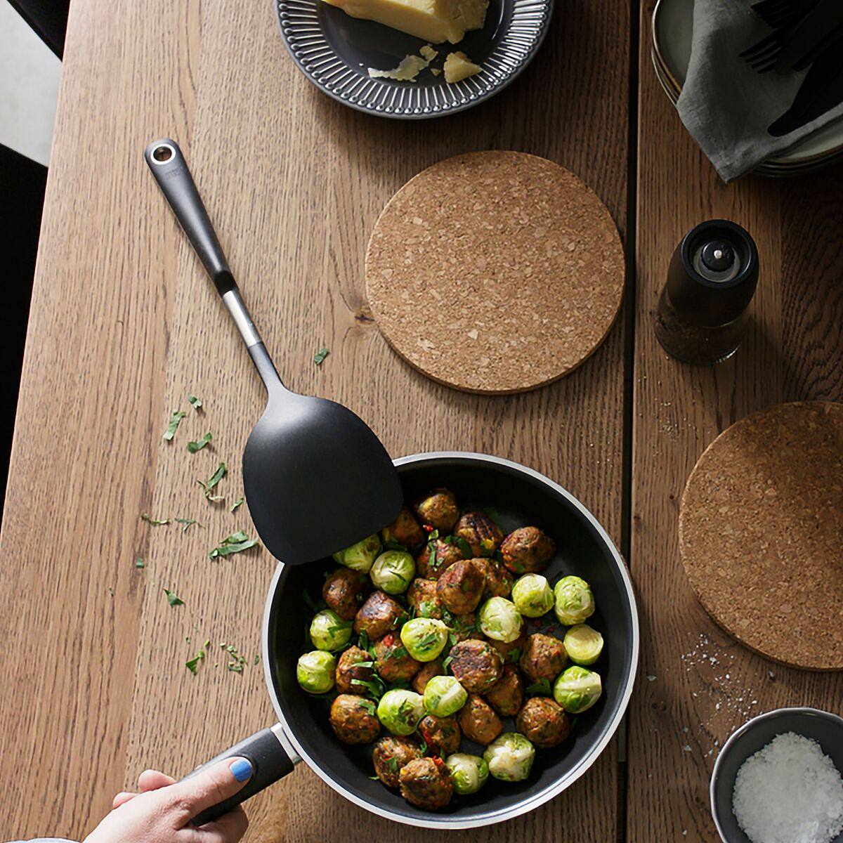 IKEA 365+ HJÄLTE wok spatula stainless steel/black - IKEA