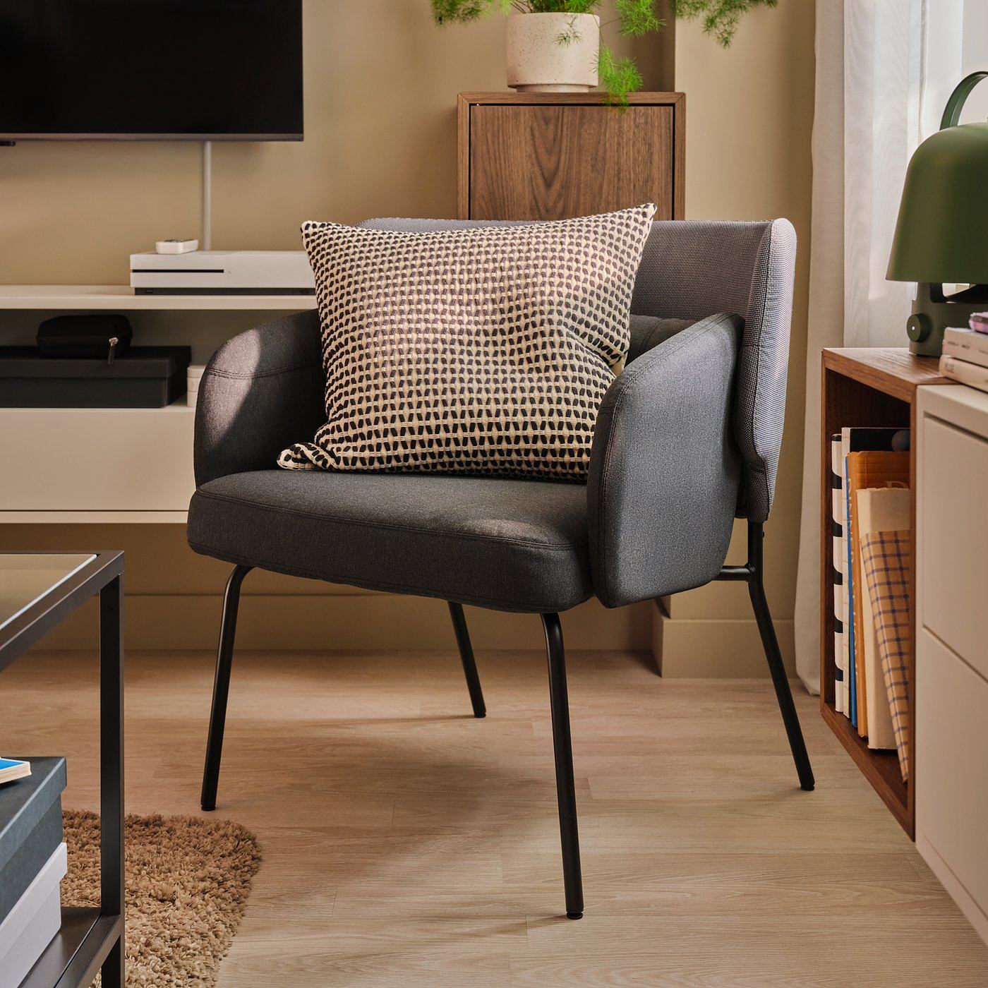BINGSTA armchair Vissle dark grey/Kabusa dark grey - IKEA