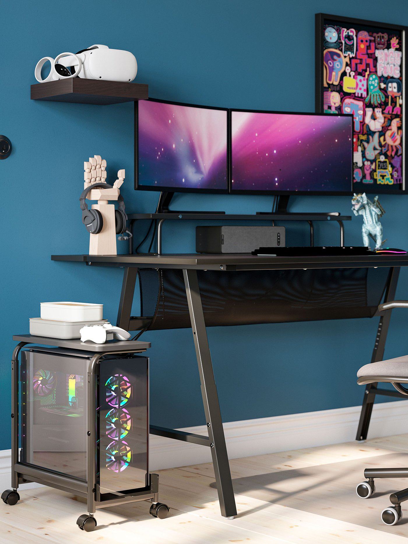 UTESPELARE gaming desk black - IKEA