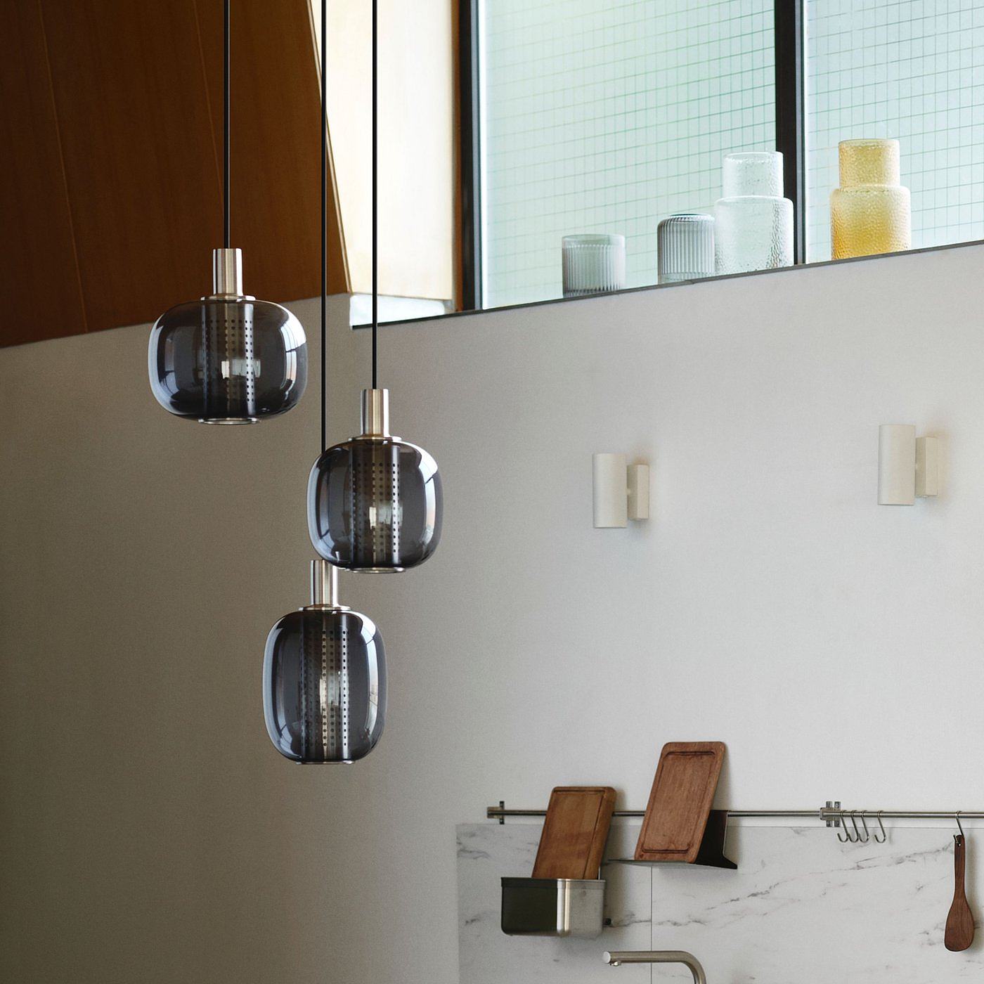 AGUNNARYD pendant lamp with 3 lamps black - IKEA