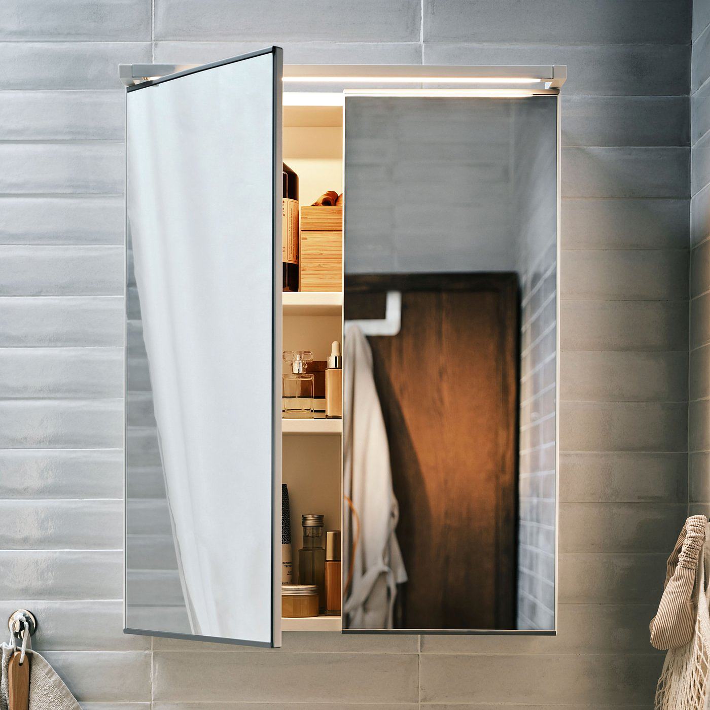ENHET mirror cabinet with 2 doors white - IKEA