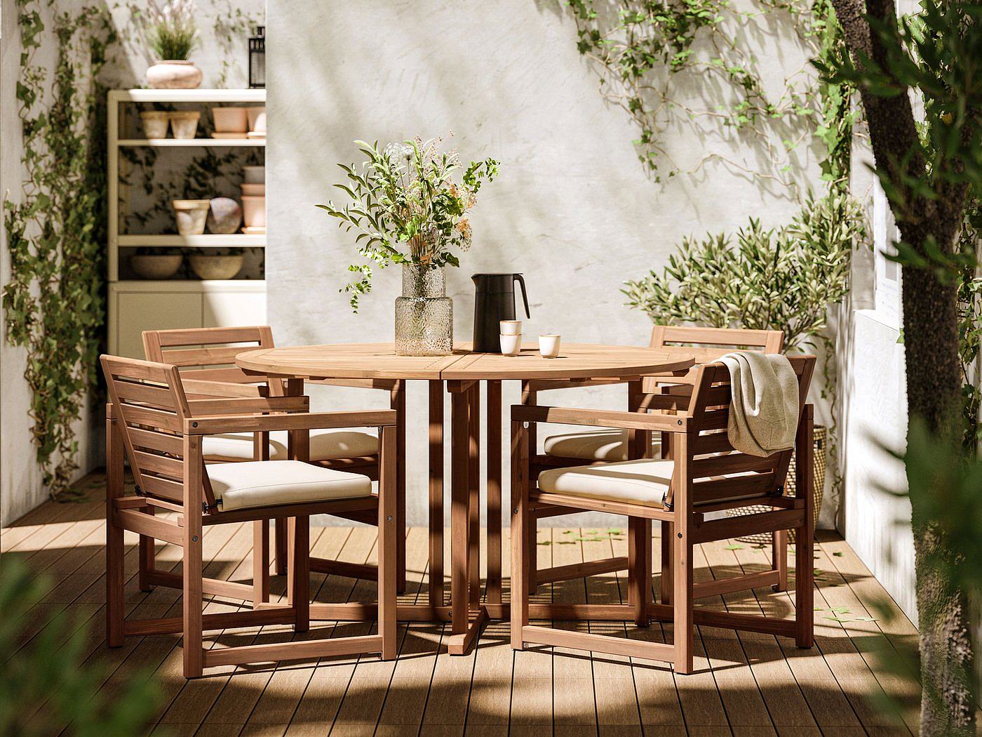 NÄMMARÖ table, outdoor light brown stained - IKEA
