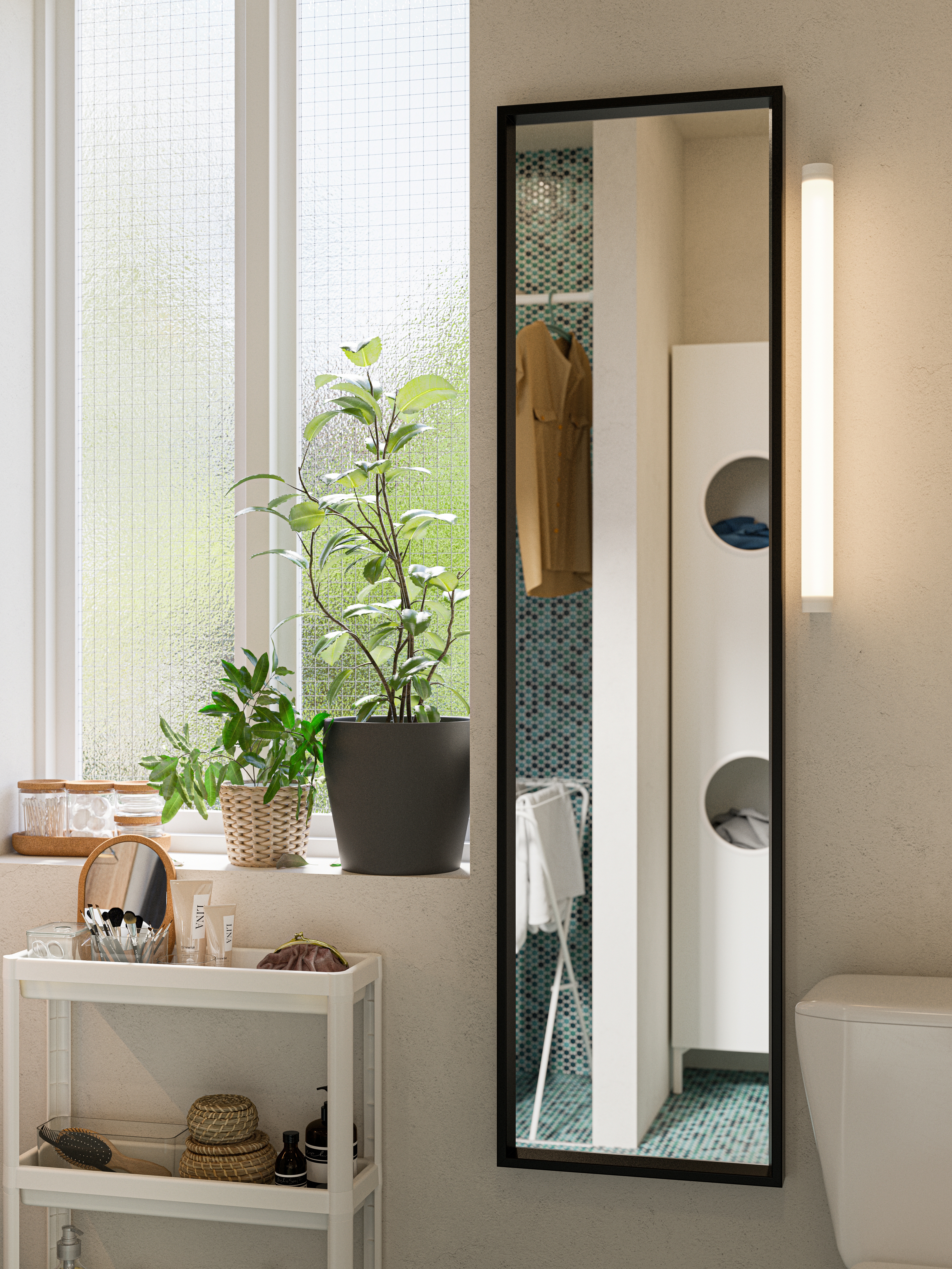IKEA イケア  SOMMARBO ソマルボー ミラー, 籐, 53x76 cm SOMMARBO mirror, rattan, 207/8x297/8