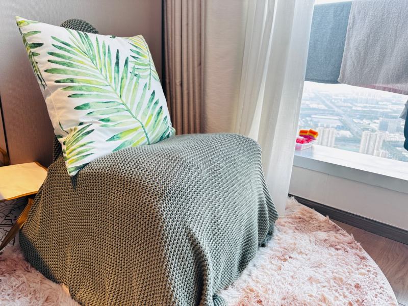 HOTELLRUM rug, high pile blue/green yellow - IKEA